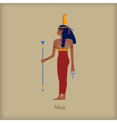 Maat Goddess Of Justice Icon Flat Style