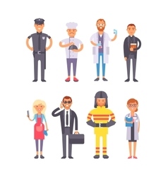 Professions flat characters big collection Vector Image