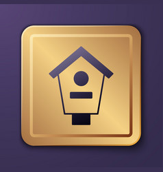 Purple Bird House Icon Isolated On