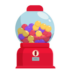 Red Color Machine Icon Cartoon Bubble Gum