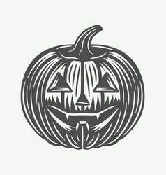 Vintage Halloween Pumpkin In Retro Style