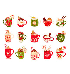 Christmas Chocolate Mugs And Eggnog Drink Cups