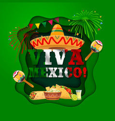 Mexican Viva Mexico Paper Cut Banner 3d