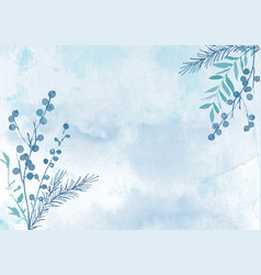 Hand Painted Watercolour Winter Floral Background