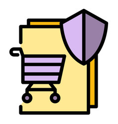 Safe Shopping Icon Flat