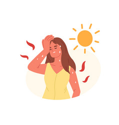 Unbearable Heat Young Woman Suffering From Heat