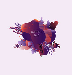 Summer Sale Web Banner With Abstract Liquid