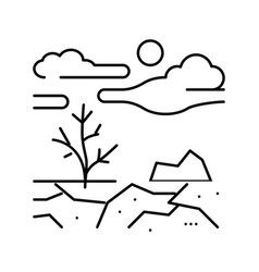 Barren Land Line Icon