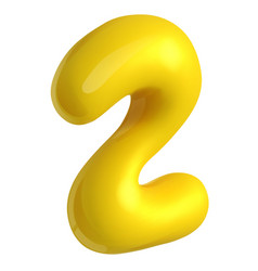 Number 2 Two Sign Yellow Color