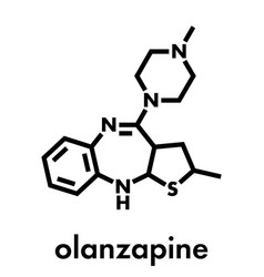 Olanzapine Antipsychotic Drug Molecule Skeletal