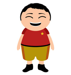 Asian Soccer Player Cartoon Character