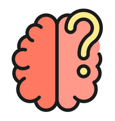 Brain Question Icon Flat