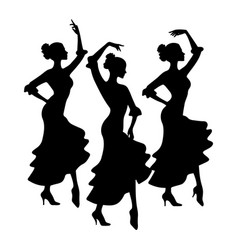 Group Of Woman Flamenco Dancers Silhouette