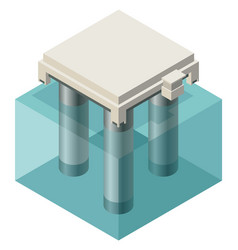 Oil Gas Platform Isometric Icon Composition