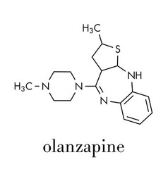 Olanzapine Antipsychotic Drug Molecule Skeletal