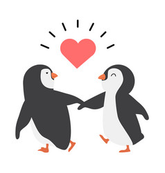 Cute Penguin Couple With Heart