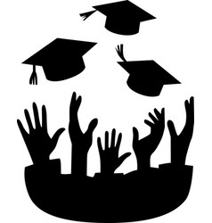 Graduates Throwing Cap Silhouette