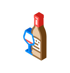 Merlot Red Wine Isometric Icon