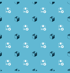 Set Carton Cardboard Box And On Seamless Pattern