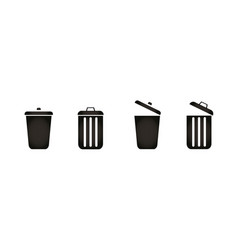 Trash Bin Icon Waste Bin Set