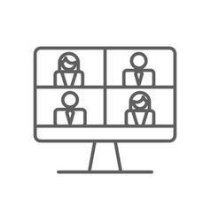 Online Meeting Business And Office Icon