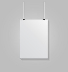 Realistic Vertical White Poster Hanging Mockup