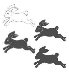 Set Of With Cute Jumping Bunny