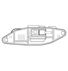 World War One Tank Line Drawing