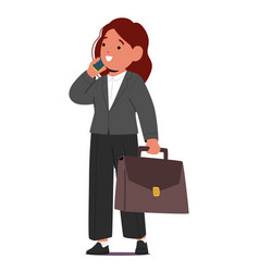 Young Confident Kid Businesswoman Character