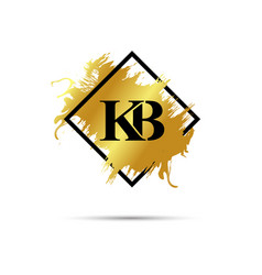 Gold Kb Logo Symbol Art Design