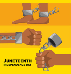 Hands And Feet With Chain To Celebrate Juneteenth