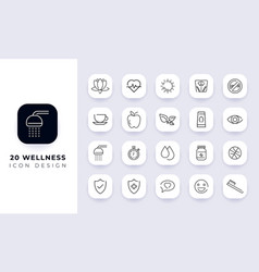 Line Art Incomplete Wellness Icon Pack