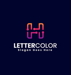 Logo Abstract Letter H Line Shape Colorful Style