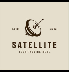 Satellite Logo Vintage Template Icon Graphic