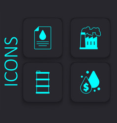 Set Oil Drop With Dollar Symbol Contract Money