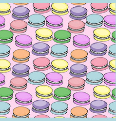 Sweet Delicious Watercolor Pattern With Macarons