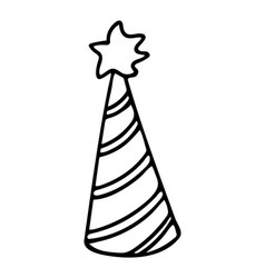 Doodle Of Birthday Hats On White Background