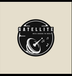 Emblem Satellite Logo Modern Template Icon