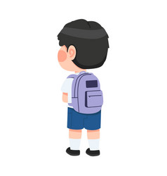 Kid Boy Student With Backpack Cartoon