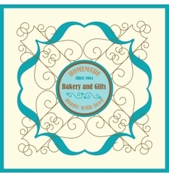 Bakery Logo With Florish Frame And Vingae Border