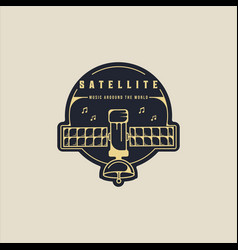 Emblem Satellite Logo Modern Template Icon