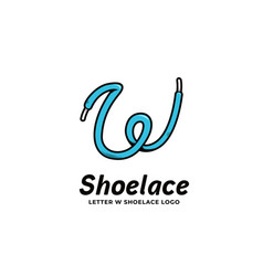 Letter W Shoelace Logo Icon In Bold Cartoon Style