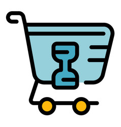 Shopping Delay Time Icon Color Outline