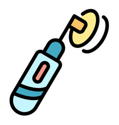 Bath Electric Toothbrush Icon Color Outline