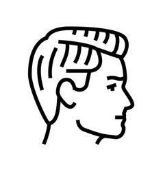 Side Part Hairstyle Male Line Icon