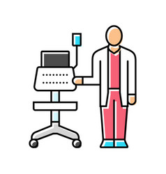 Ekg Technician Heart Monitor Color Icon