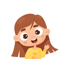 Joyful Cute Girl In Cartoon Style