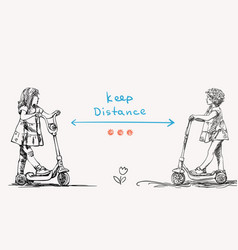 Keep Social Distance Covid-19 Banner For Children