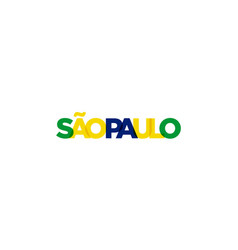 Sao Paulo In The Brasil Emblem Design