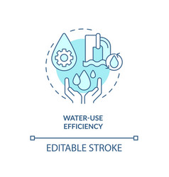 Water Use Efficiency Turquoise Concept Icon